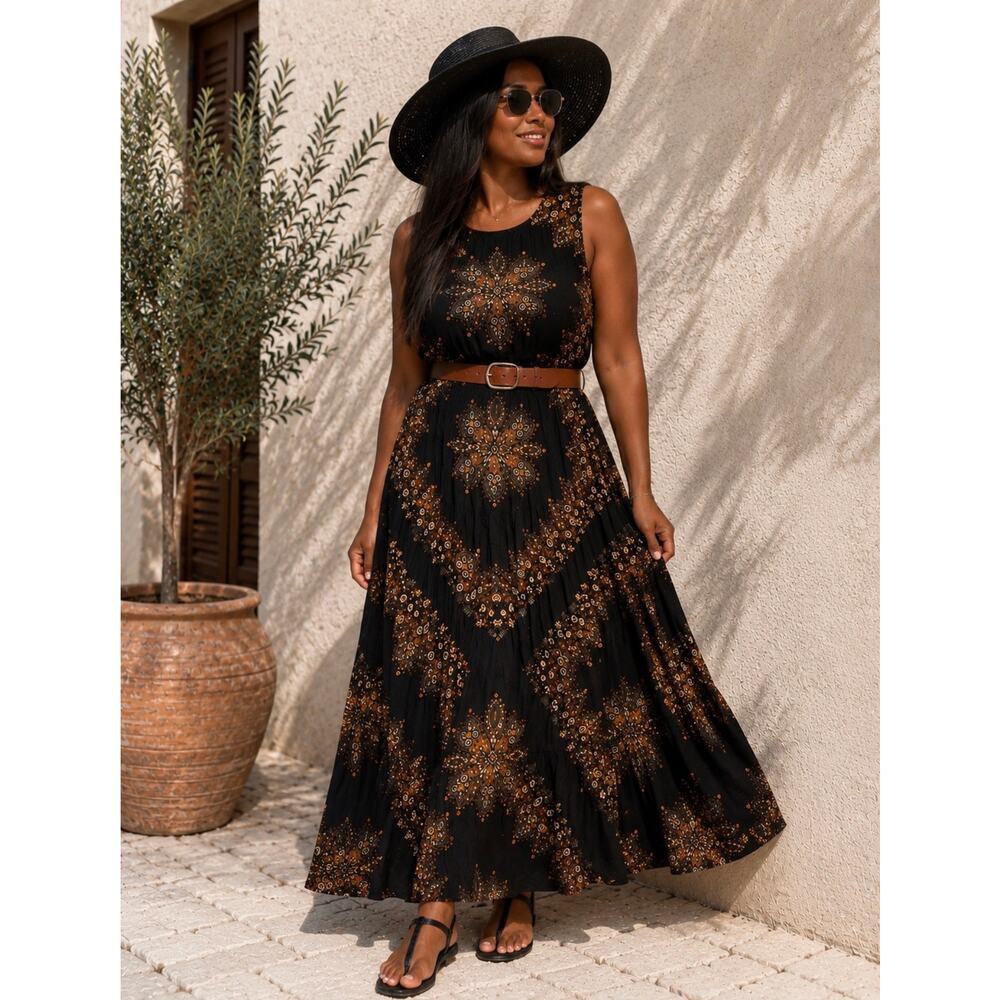 WEST OF Claire Scarf Print Sleeveless Maxi Dress NWT